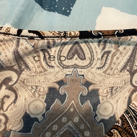 Cleo Black and Brown Paisley V-Neck Blouse - Picture 8 of 8